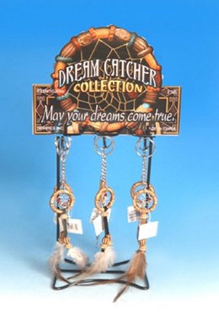 INT2689 Beaded Look Dream Catcher Key Chain 6 asst